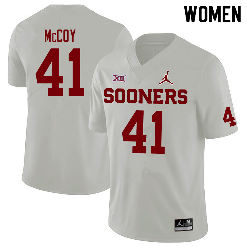 Jordan Brand Women #41 Jake McCoy Oklahoma Sooners College Football Jerseys Sale-White - Click Image to Close